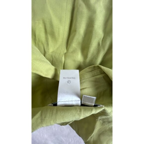 Coldwater Creek Womens Green Silk Linen Open Front Blazer Jacket Large Casual - Picture 4 of 8